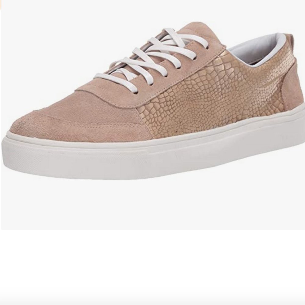 KAANAS Textured Leather Suede Lace Up Sneakers